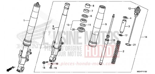 FOURCHETTE AVANT VFR1200XF de 2015